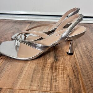 Elegant Silver Strappy Heels